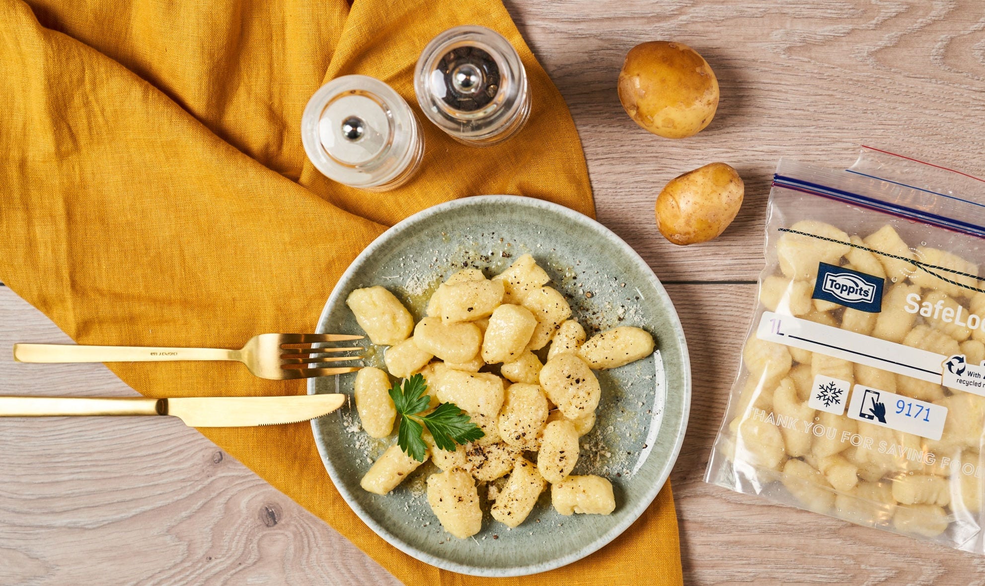 Italiensk klassiker: gnocchi gjord av  gammal potatis