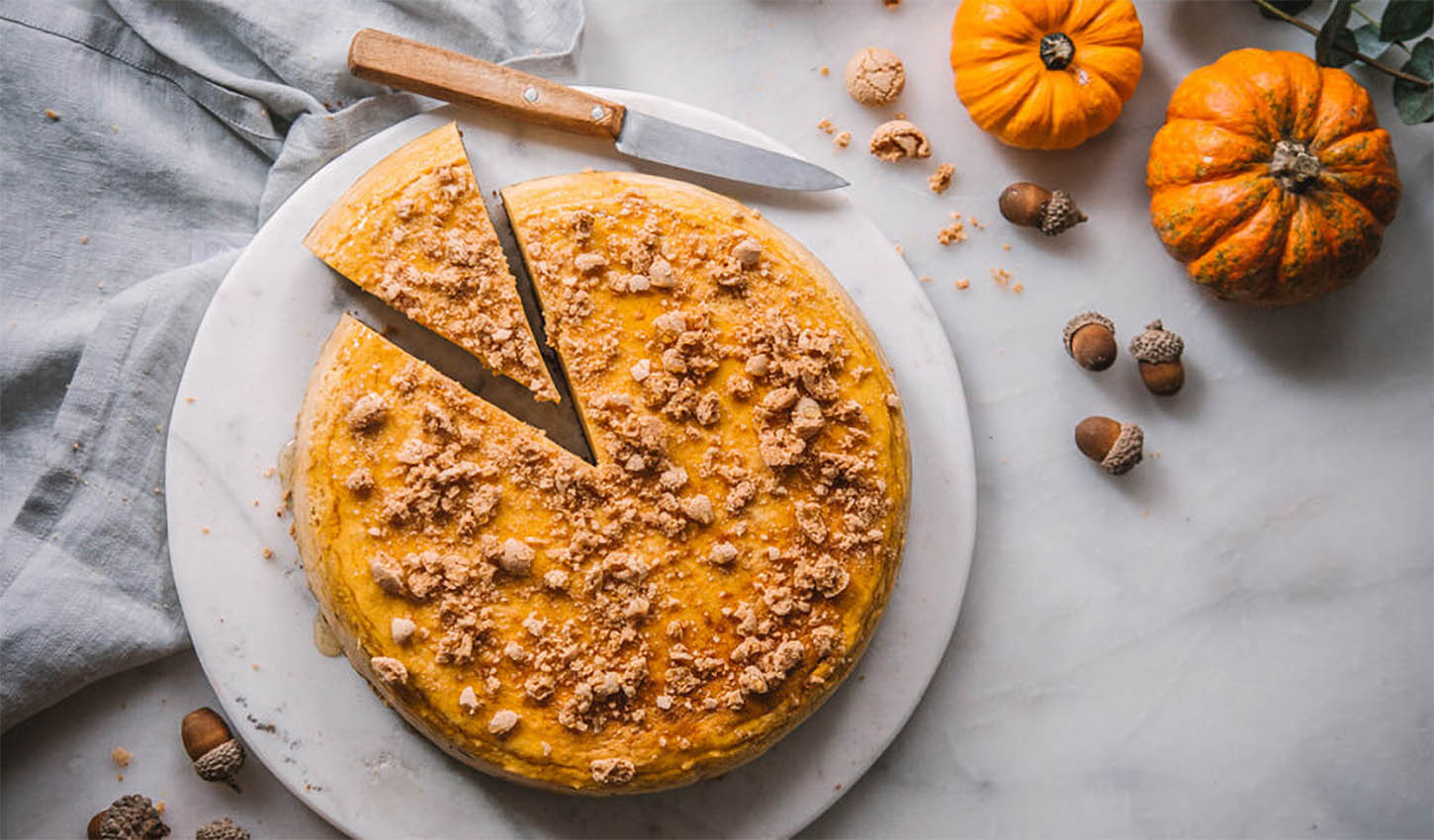 Höstlig pumpacheesecake - hur man gör den i vattenbad