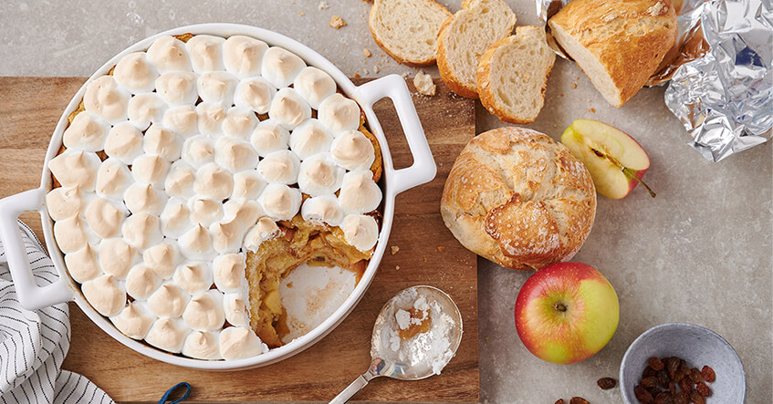 Brödpudding: en lättgjord klassiker pimpad med maräng