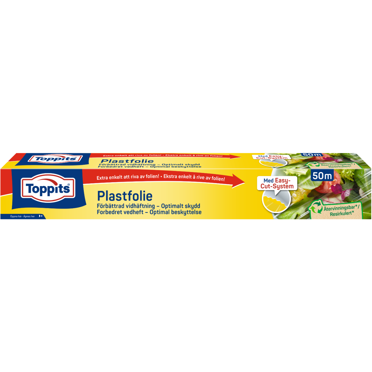 Upptäck Toppits plastfolie med easy-cut-system – den självhäftande treskiktsfolien som håller maten fräsch längre. Enkel att använda, bevarar smak och näringsämnen, skyddar mot lukt och passar perfekt för både kyl och kök. Läs mer hos Toppits! 