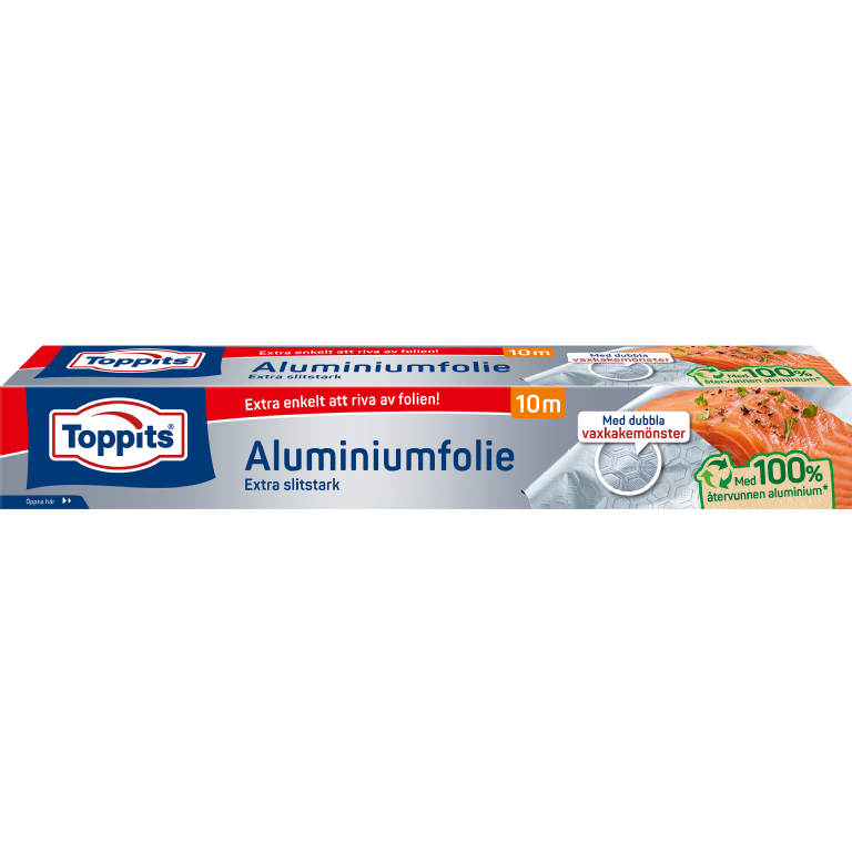 Upptäck Toppits® alufolie – den extra starka och flexibla aluminiumfolien som skyddar mat, bevarar smak och håller maten fräsch längre. Perfekt för matlagning, grillning och förvaring!