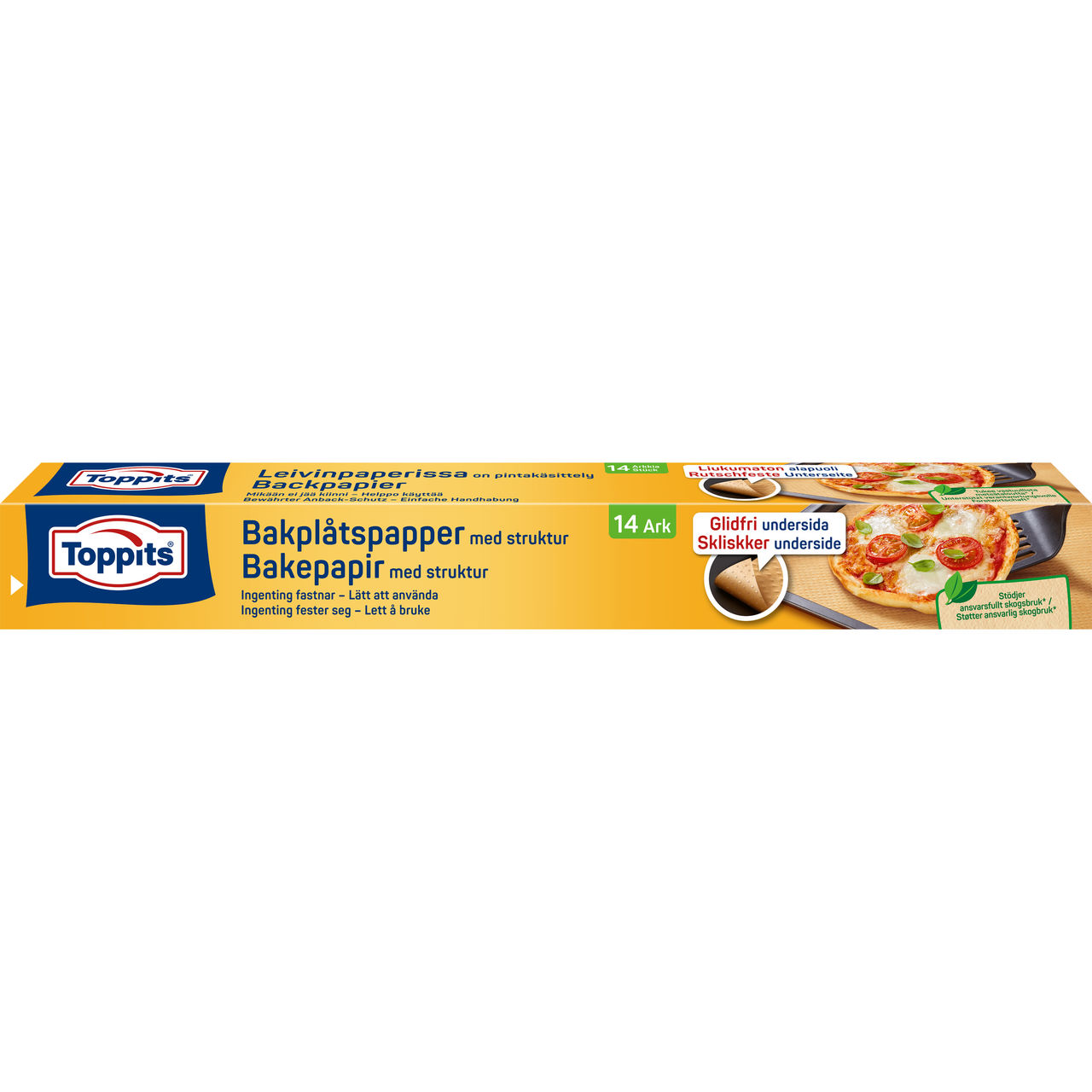 Toppits Bakplåtspapper med Struktur – Glidfri, Lättanvänt Bakpapper (14 Ark)  